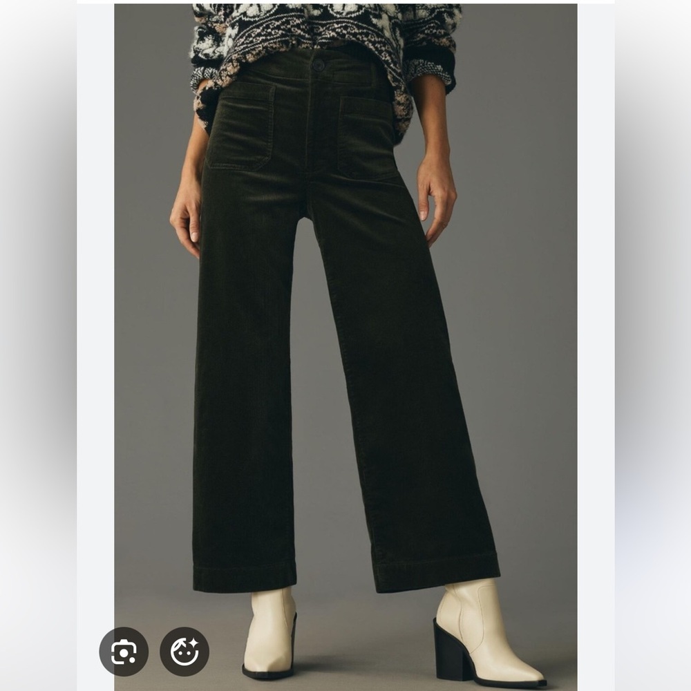 Maeve Colette green corduroy pants